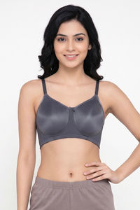 Zivame Padded Non Wired 3/4th Coverage Tshirt Bra - Folkstone Grey — thumbnail 4